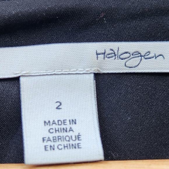 Halogen Wrap Dress Women's Size 2 Black Classic Minimalist Neutral Staple Piece - Picture 3 of 14